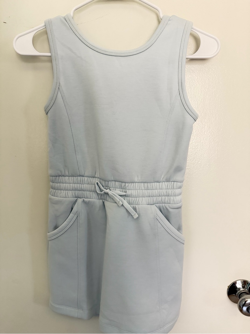 Abercrombie & Fitch Light Blue Sleeveless Drawstring Pocket Romper